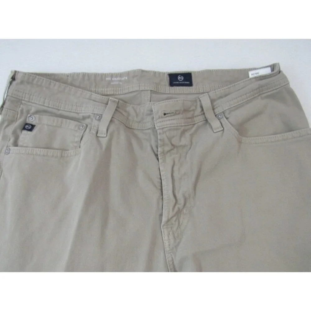 AG Adriano Goldschmied The Graduate Tan Chino Brown Pants $235 SIZE W34 L33